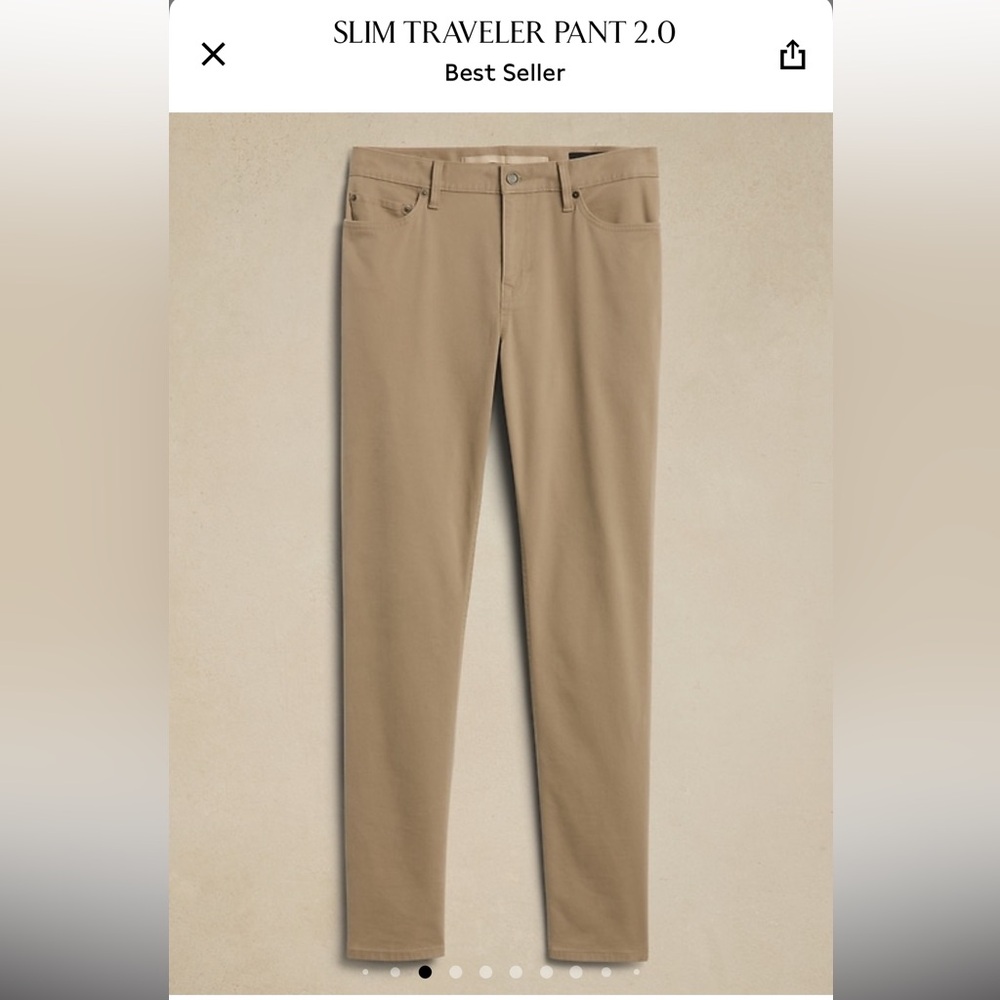 Banana Republic. Slim Traveler pants 2.0. 34x34